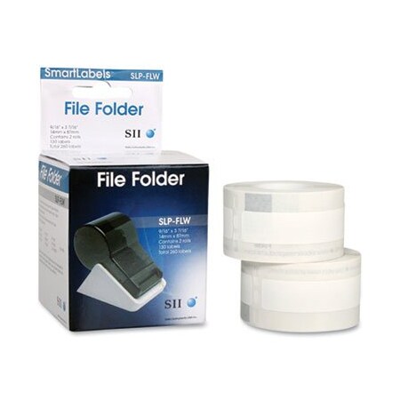 Seiko Instruments Seiko, SELF-ADHESIVE FILE FOLDER LABELS, 0.56in X 3.43in, WHITE, 260PK SLPFLW